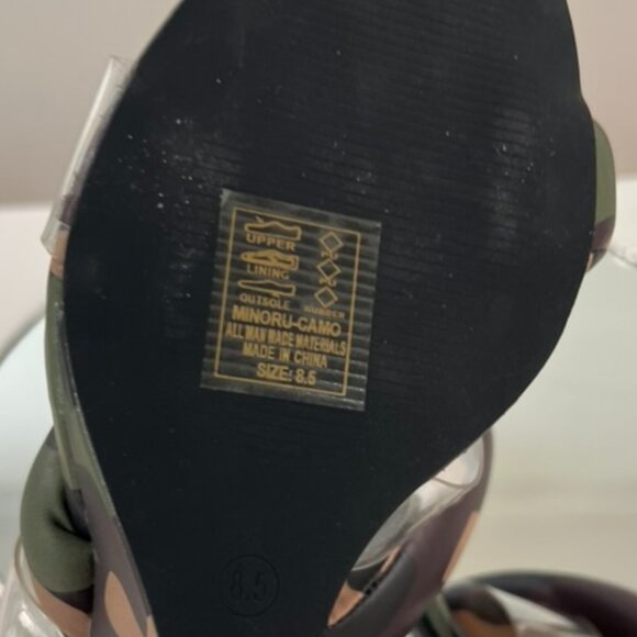 Azalea Wang Minoru Puff Wedge Sandal In Camo sz 8.5 - Picture 2 of 5